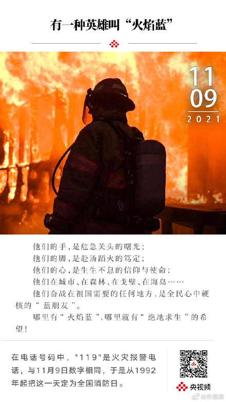 119消防日：有一种守护叫中国火焰蓝