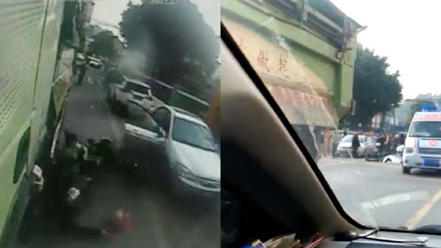 佛山一载人电动车遭遇开门杀 电动车司机遭开门杀撞倒又被碾压